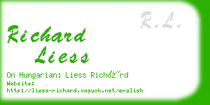 richard liess business card